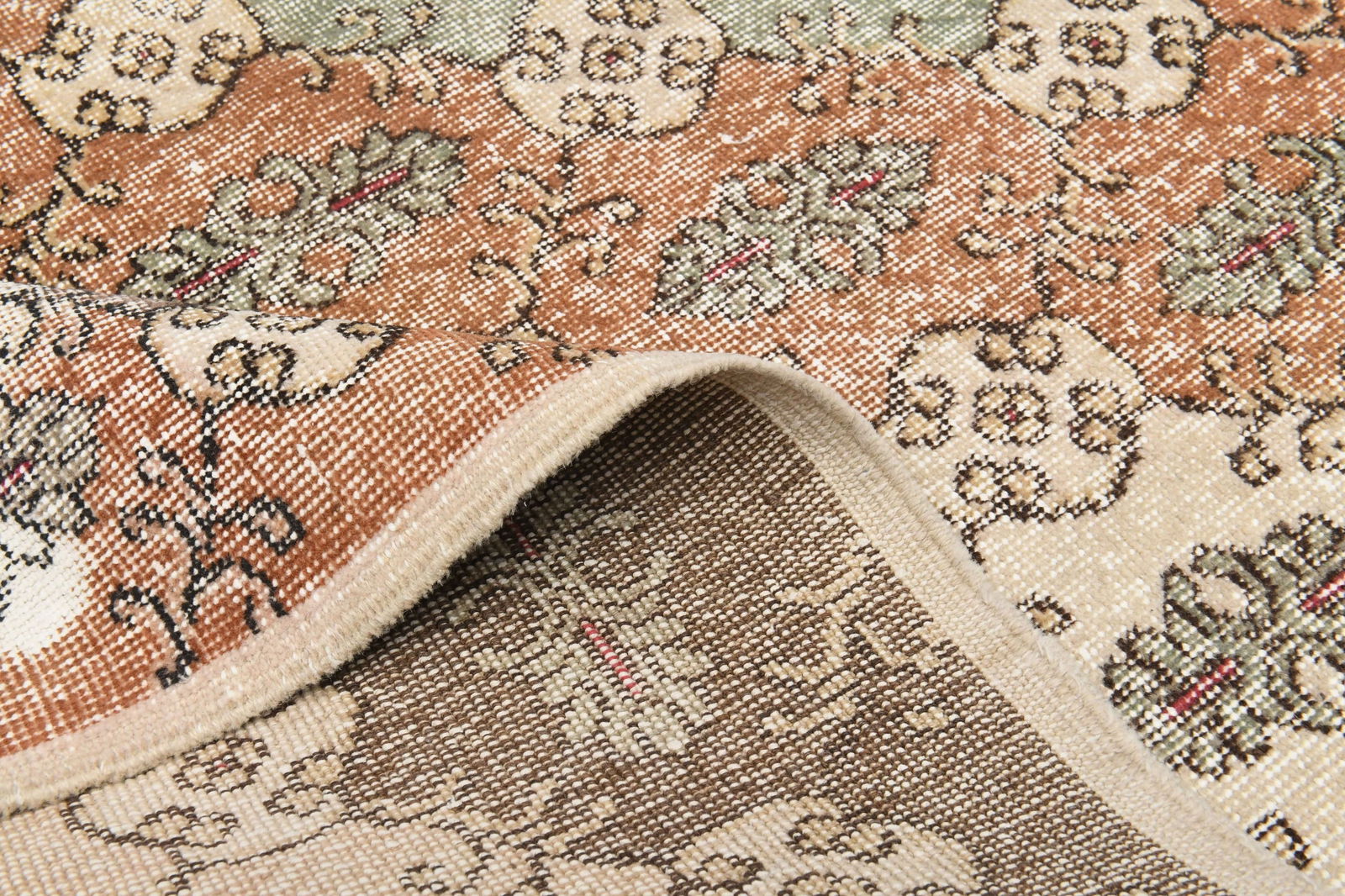 6.4x9.3 ft, Mid 20th Century Rustic Wool Vintage RUG - 8