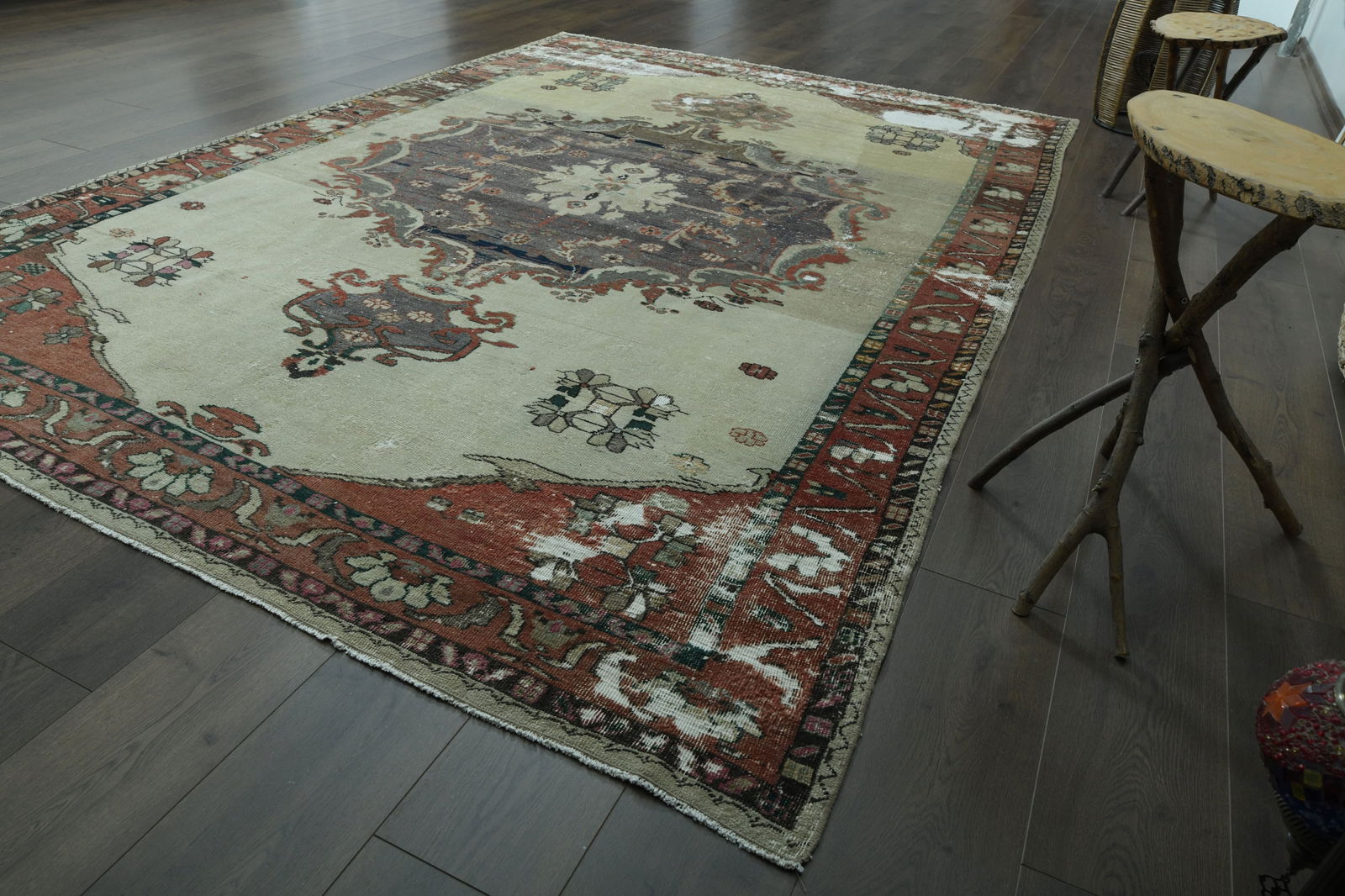 6x10 VINTAGE HANDMADE RUG - 5