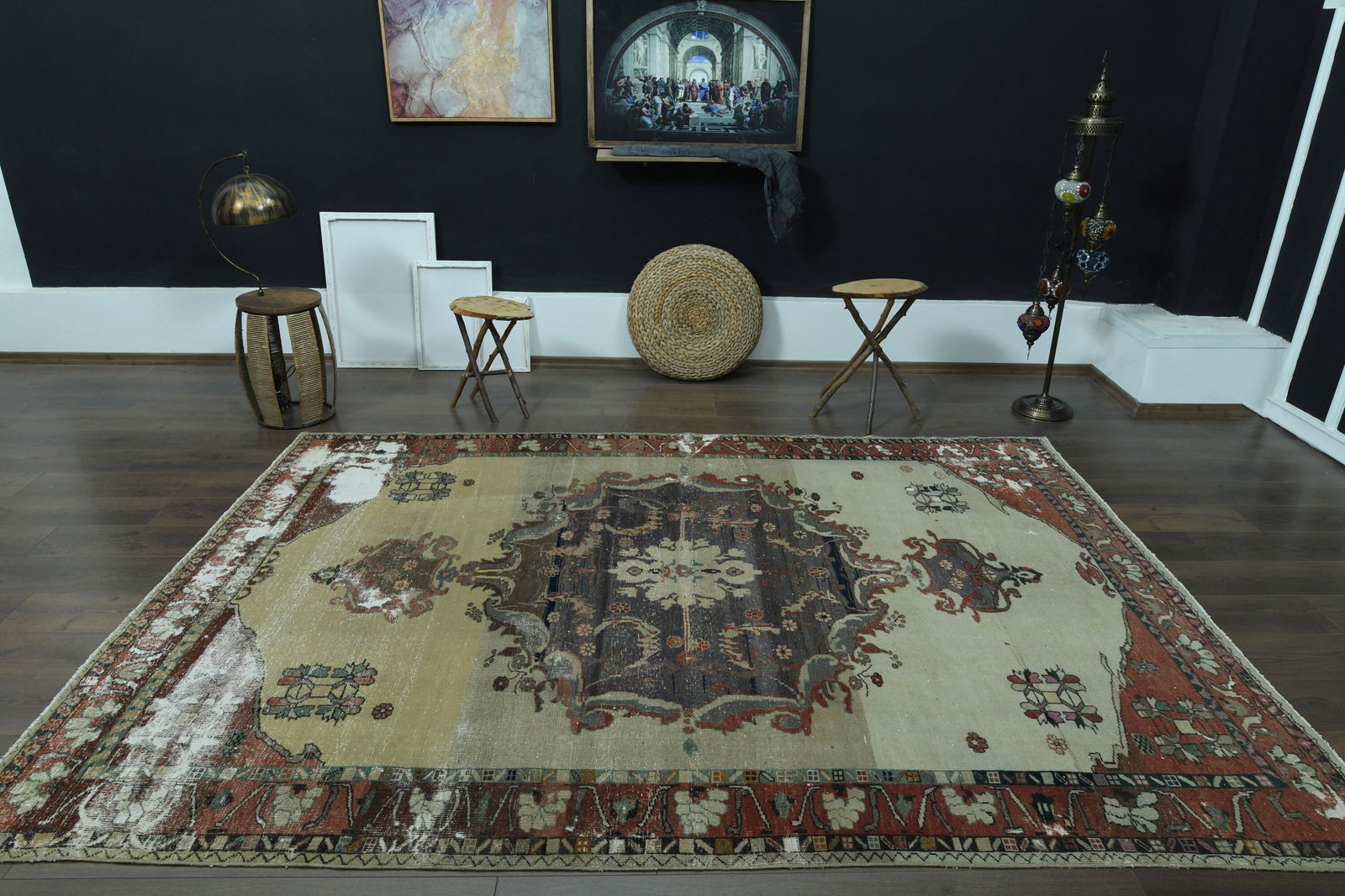 6x10 VINTAGE HANDMADE RUG - 9