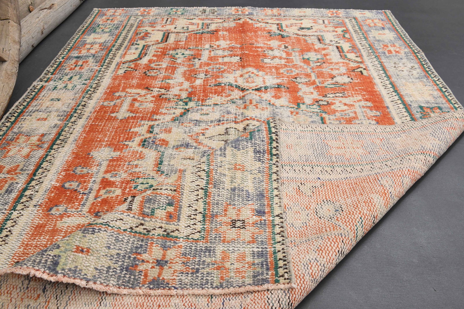 4x7.2 Turkish Rug, Pink Vintage Neutral Turkish - 4