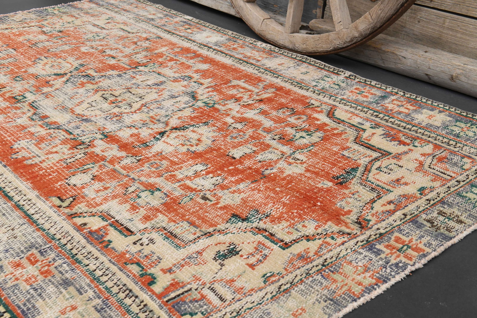 4x7.2 Turkish Rug, Pink Vintage Neutral Turkish - 8