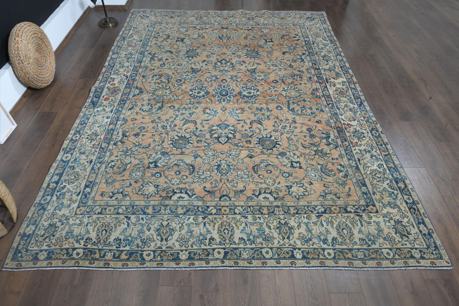 4'9x8'8 ft, ORANGE VINTAGE RUG - 3