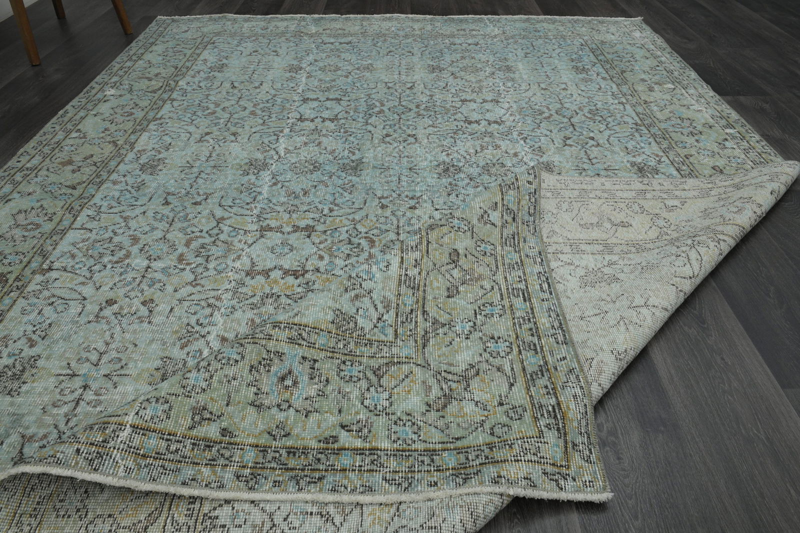 6x8 Orange Green TURKISH Rug - 3