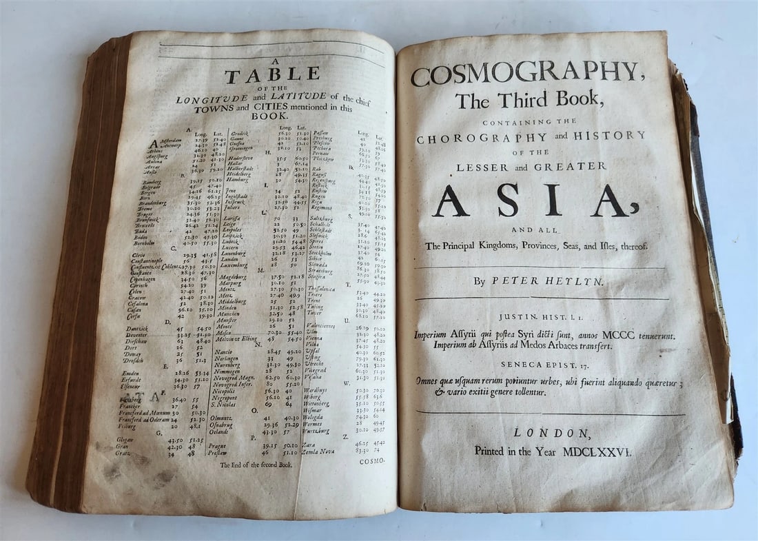 1677 COSMOGRAPHIE by PETER HEYLIN in ENGLISH antique rare ILLUSTRATED w/ MAPS - 10