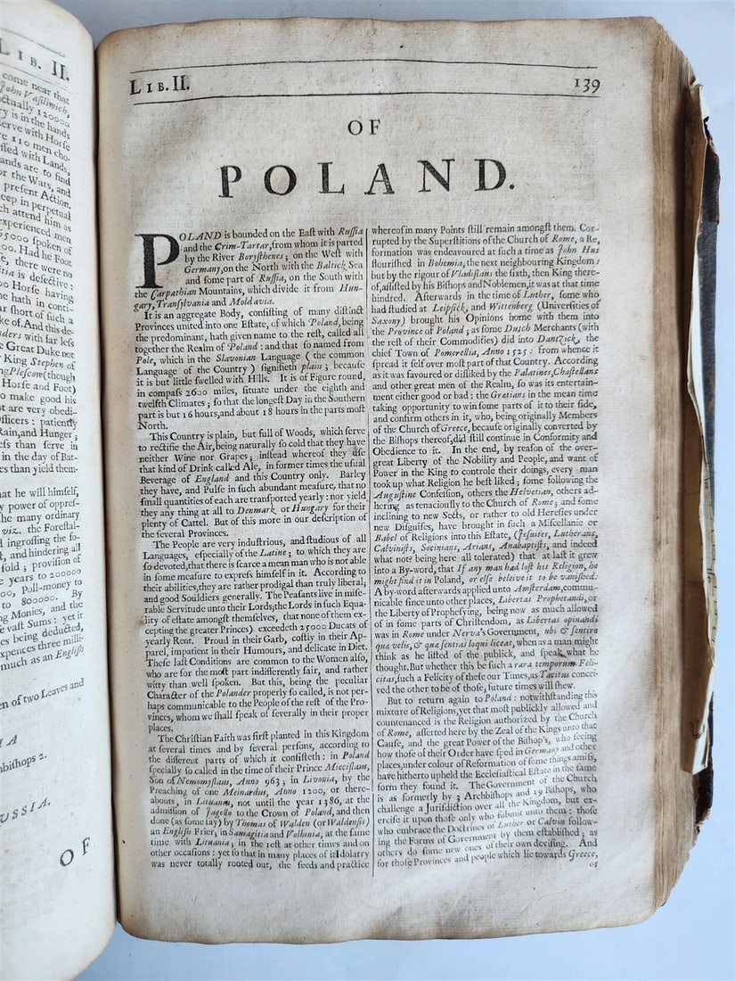 1677 COSMOGRAPHIE by PETER HEYLIN in ENGLISH antique rare ILLUSTRATED w/ MAPS - 14