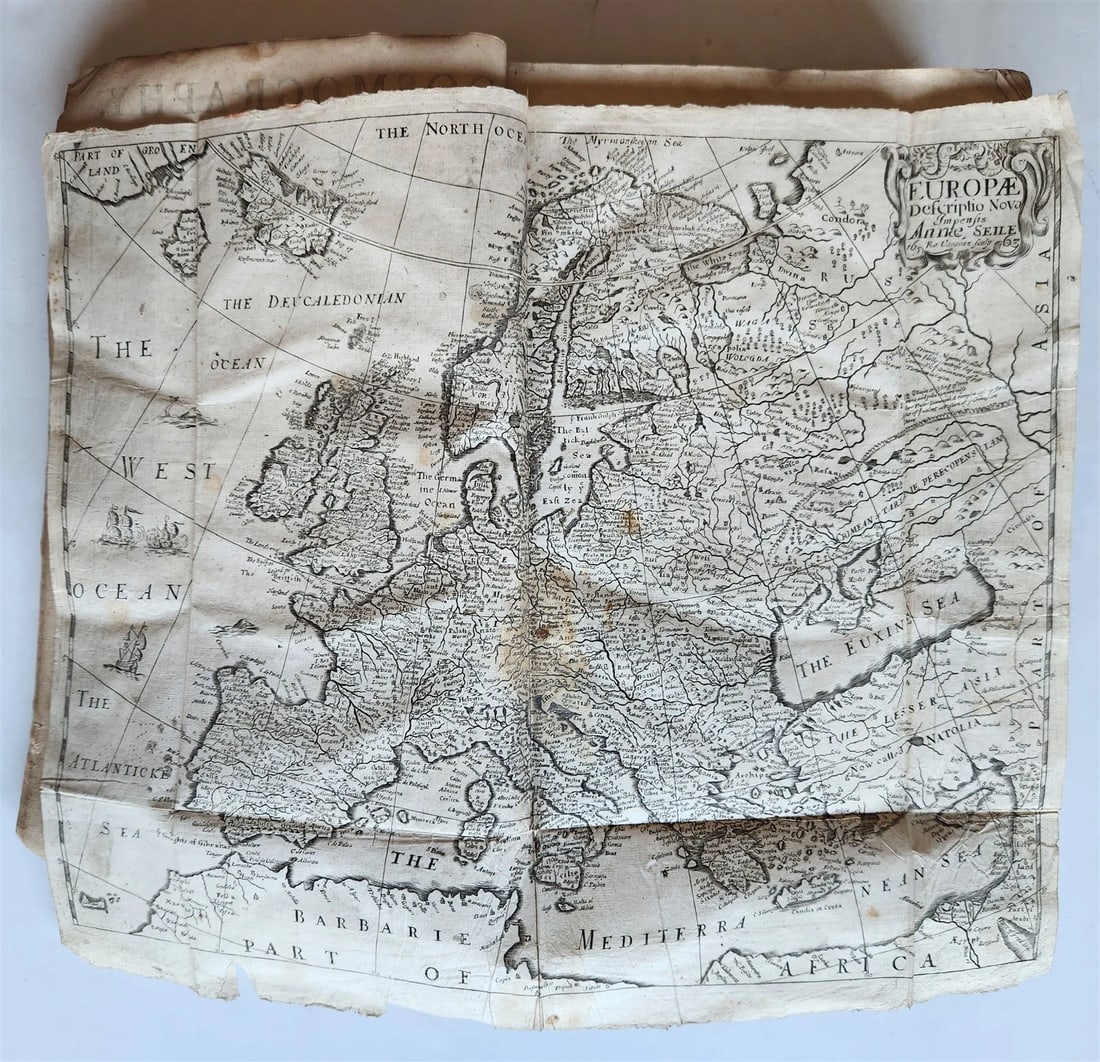 1677 COSMOGRAPHIE by PETER HEYLIN in ENGLISH antique rare ILLUSTRATED w/ MAPS - 4