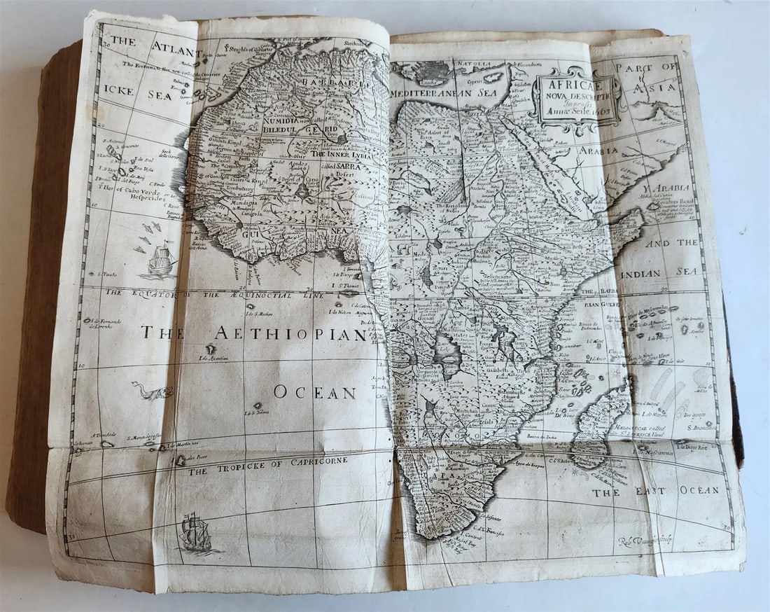 1677 COSMOGRAPHIE by PETER HEYLIN in ENGLISH antique rare ILLUSTRATED w/ MAPS - 5