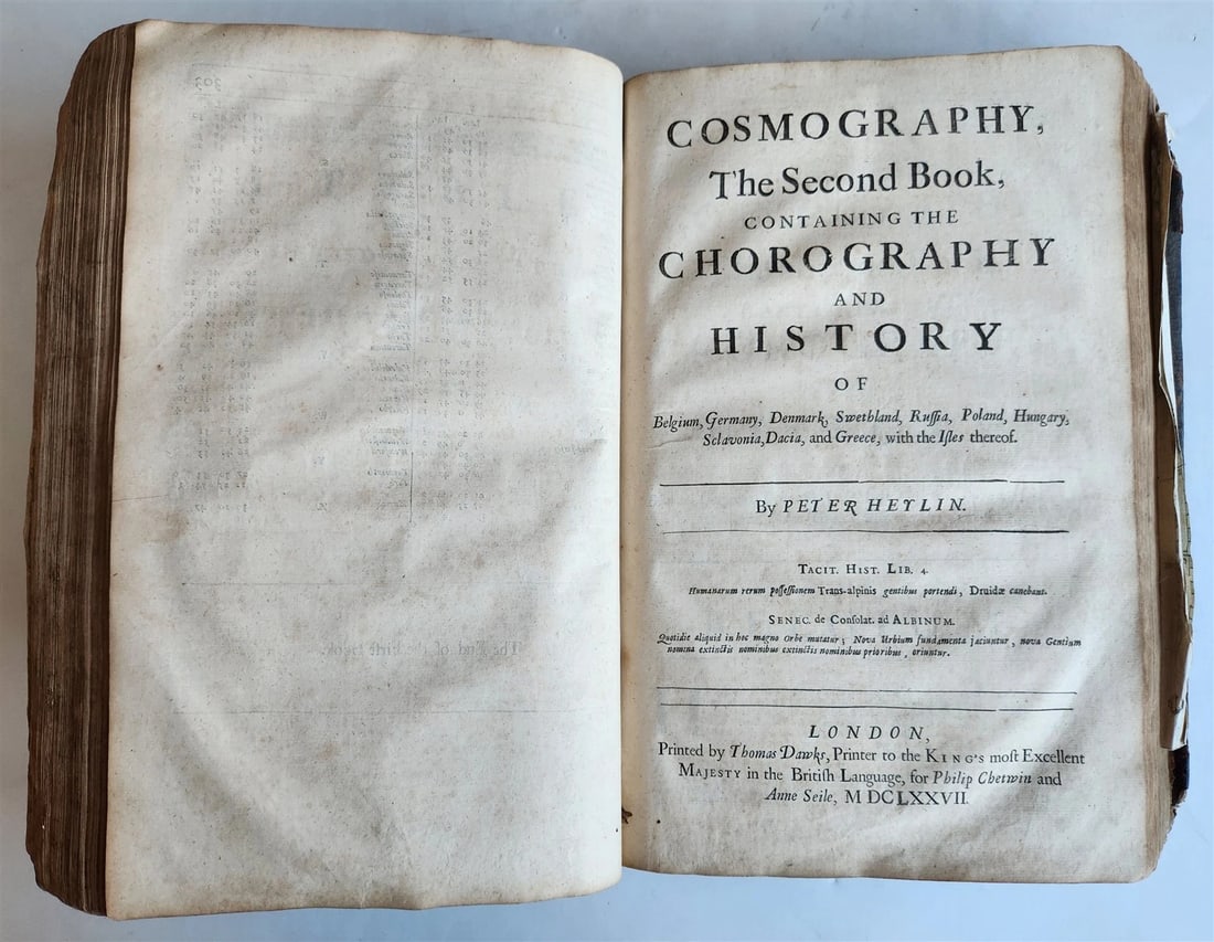 1677 COSMOGRAPHIE by PETER HEYLIN in ENGLISH antique rare ILLUSTRATED w/ MAPS - 7