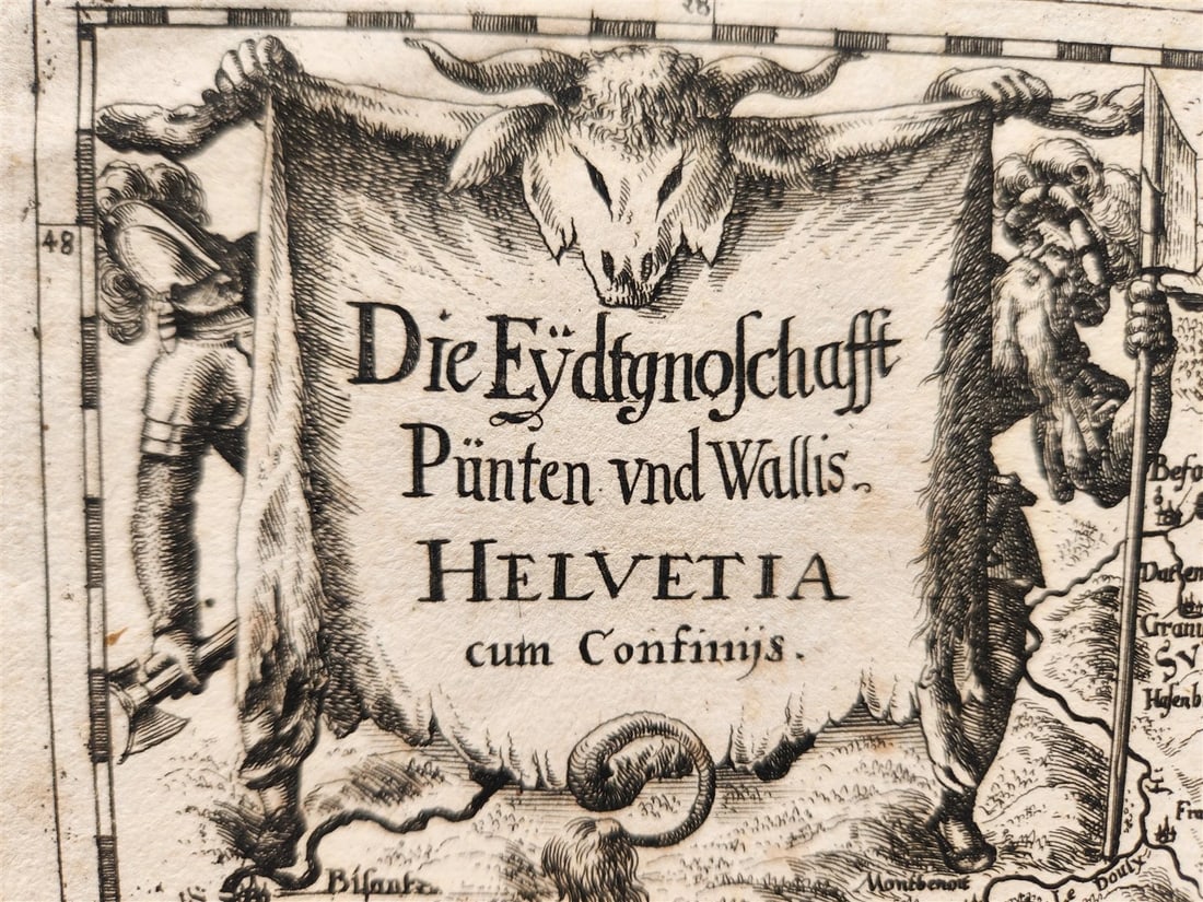 1630s MAP of SWITZERLAND antique Die Eydtgnoschafft Punten und Wallis Helvetia - 2