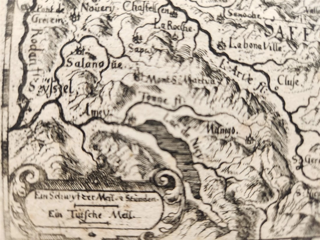 1630s MAP of SWITZERLAND antique Die Eydtgnoschafft Punten und Wallis Helvetia - 5