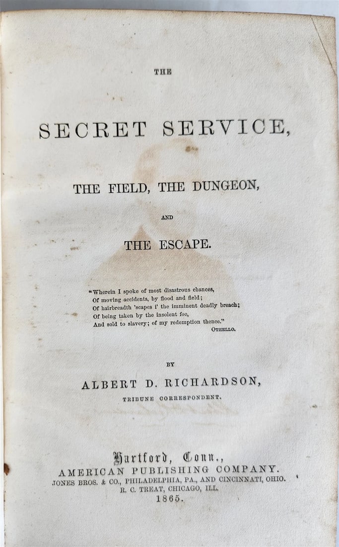 1865 SECRET SERVICE THE FIELD DUNGEON & ESCAPE antique CIVIL WAR ERA Americana (1 of 12)