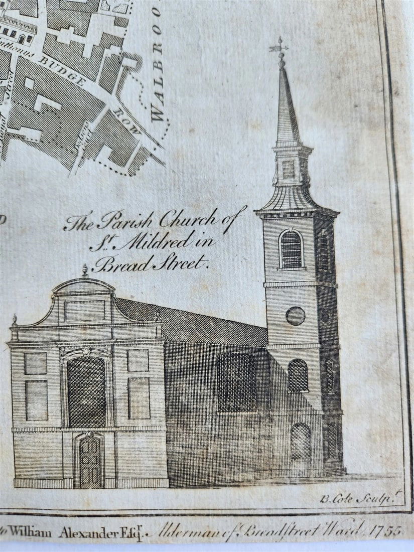 1772 NEW AND ACCURATE SURVEY OF THE PARISHES ANTIQUE engraving LONDON MAP - 4