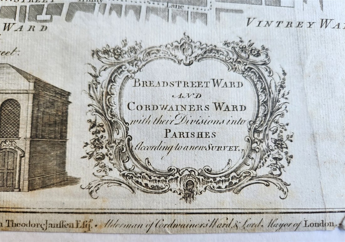 1772 NEW AND ACCURATE SURVEY OF THE PARISHES ANTIQUE engraving LONDON MAP - 6