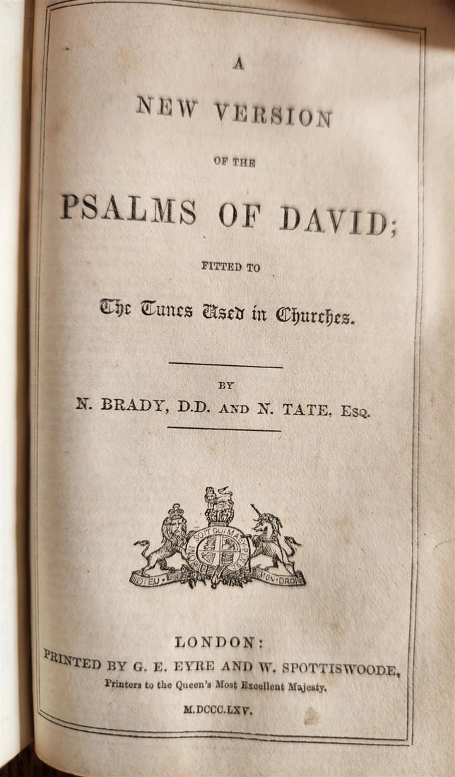 1865 TORTOISESHELL BINDING COMMON PRAYER BOOK & PSALMS in ENGLISH antique - 5