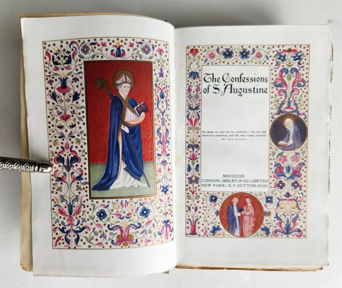 1909 THE CONFESSIONS of S. AUGUSTINE antique: Title: 1909 THE CONFESSIONS of S. AUGUSTINE antique Description: THE CONFESSIONS of S. AUGUSTINE London - New York; 1909 size: 5 1/4 by 7 3/4 inches Original decorative cloth, untrimmed edges Very goo
