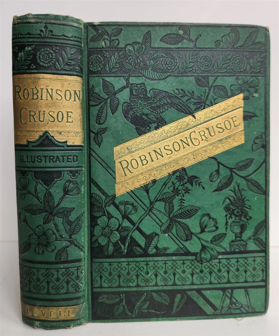 1880 LIFE AND ADVENTURES of ROBINSON CRUSOE by DANIEL DE FOE antique (1 of 6)