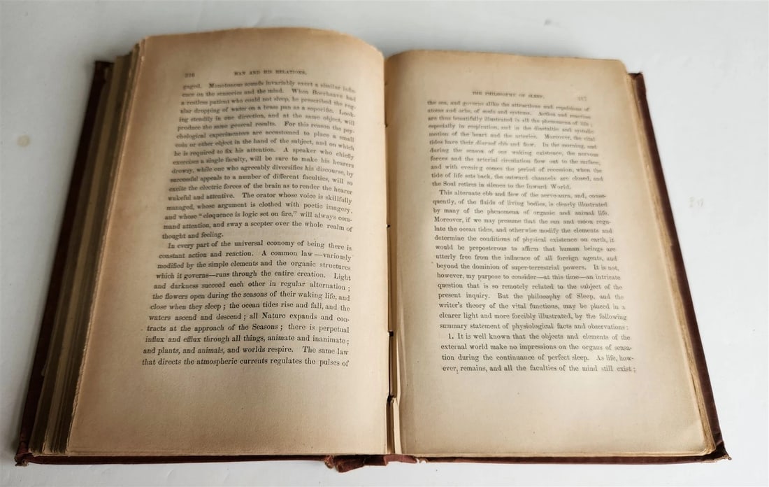 1864 MAN & HIS RELATIONS ILLUSTRATING THE INFLUENCE OF MIND on the BODY antique - 7