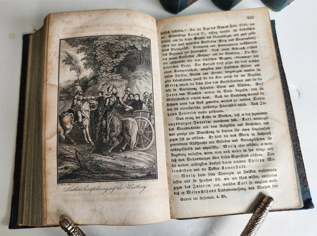 1838 GALLERY OF CHRISTIAN CHURCH REFORMERS in GERMAN antique 5 VOLS illustrated - 11