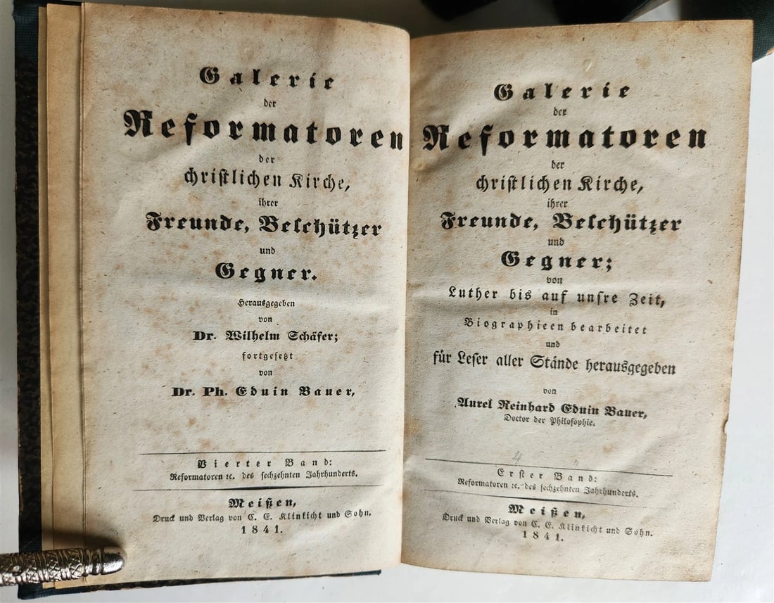 1838 GALLERY OF CHRISTIAN CHURCH REFORMERS in GERMAN antique 5 VOLS illustrated - 2