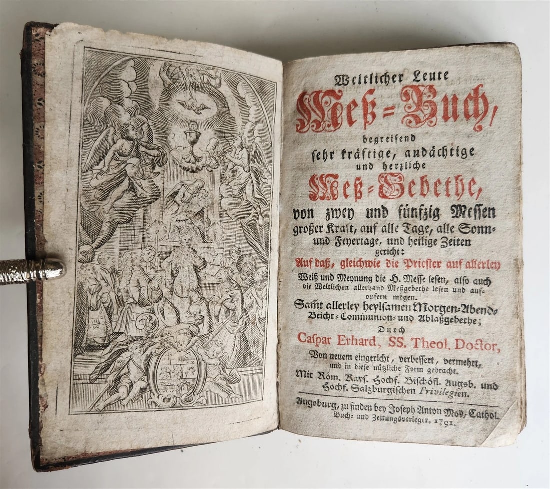 1791 PRAYER BOOK in GERMAN antique MESS-BUCH (1 of 4)