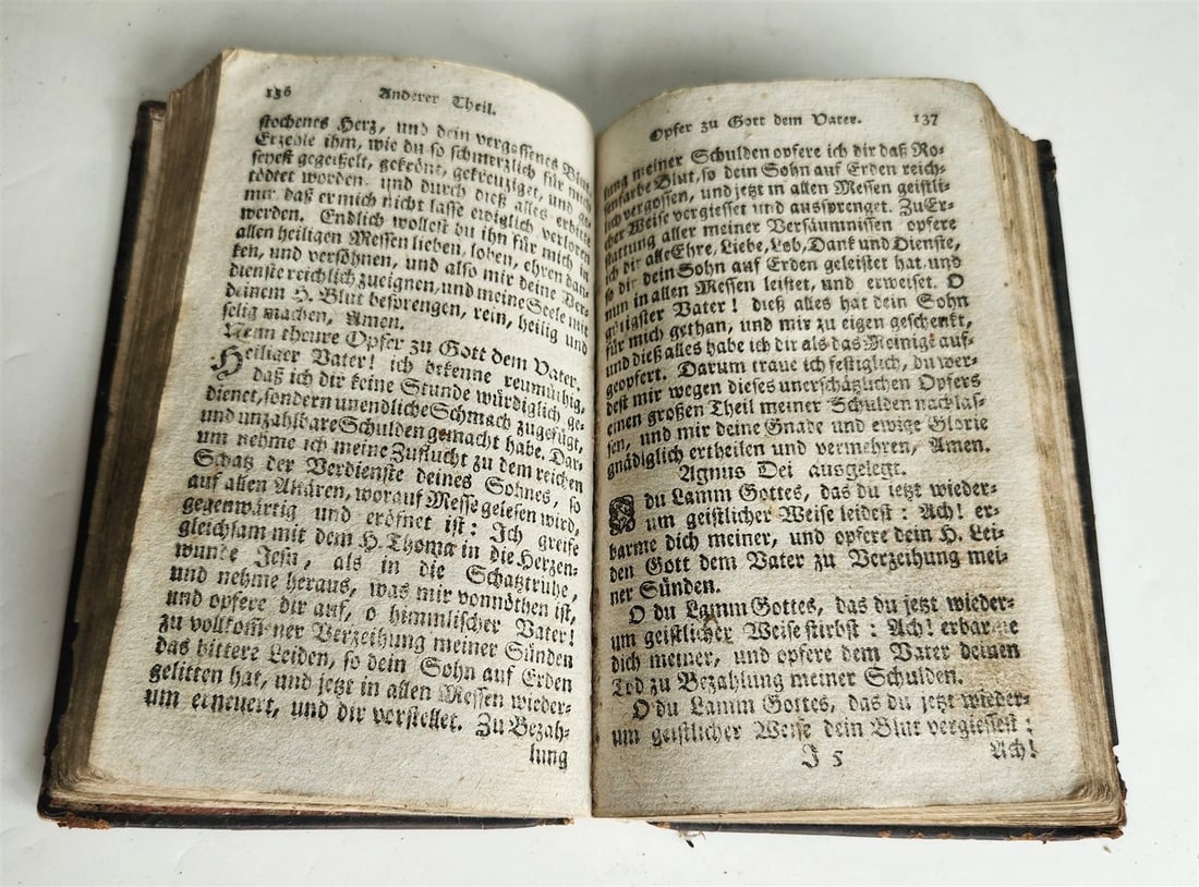 1791 PRAYER BOOK in GERMAN antique MESS-BUCH - 4