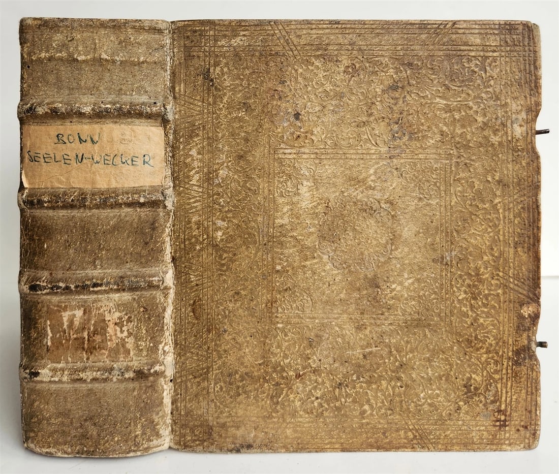 1719 THEOLOGY BOOK in GERMAN antique PIGSKIN BINDING: Title: 1719 THEOLOGY BOOK in GERMAN antique PIGSKIN BINDING Description: Barzia y Zambrana, J. Kurtzer Begriff dess hochst-geruhmten, und schon achtmahl nicht ohne grossen Nutzen getruckten Christlich