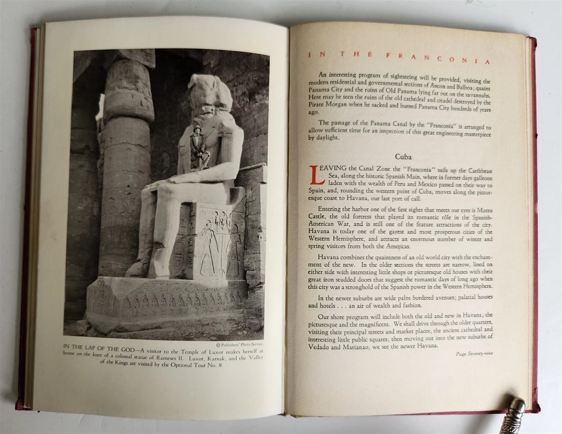 1929 AROUND THE WORLD in FRANCONIA antique Cunard Line promotion - 3