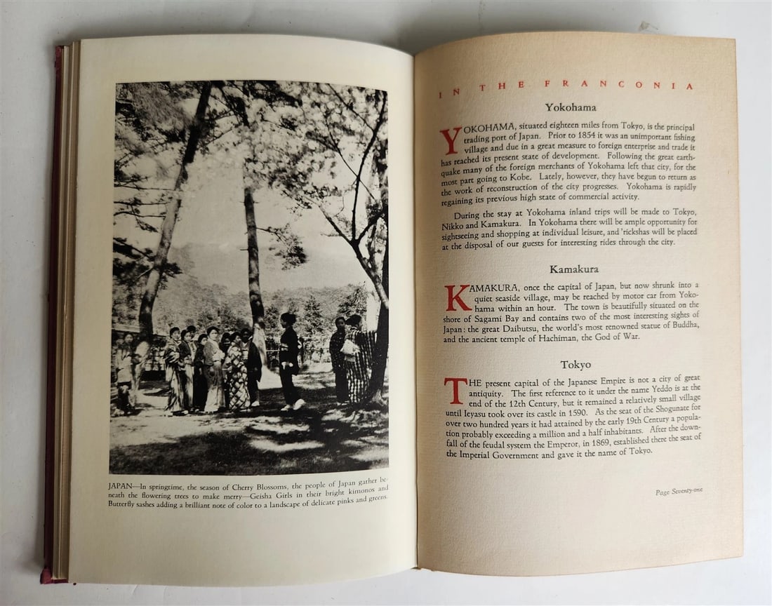 1929 AROUND THE WORLD in FRANCONIA antique Cunard Line promotion - 5