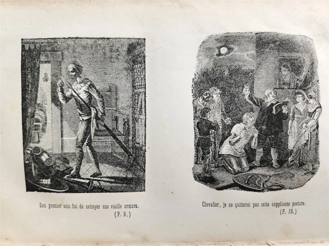 1852 LE DON QUICHOTTE de Cervantes by Paul Jouhanneaud antique ILLUSTRATED - 11