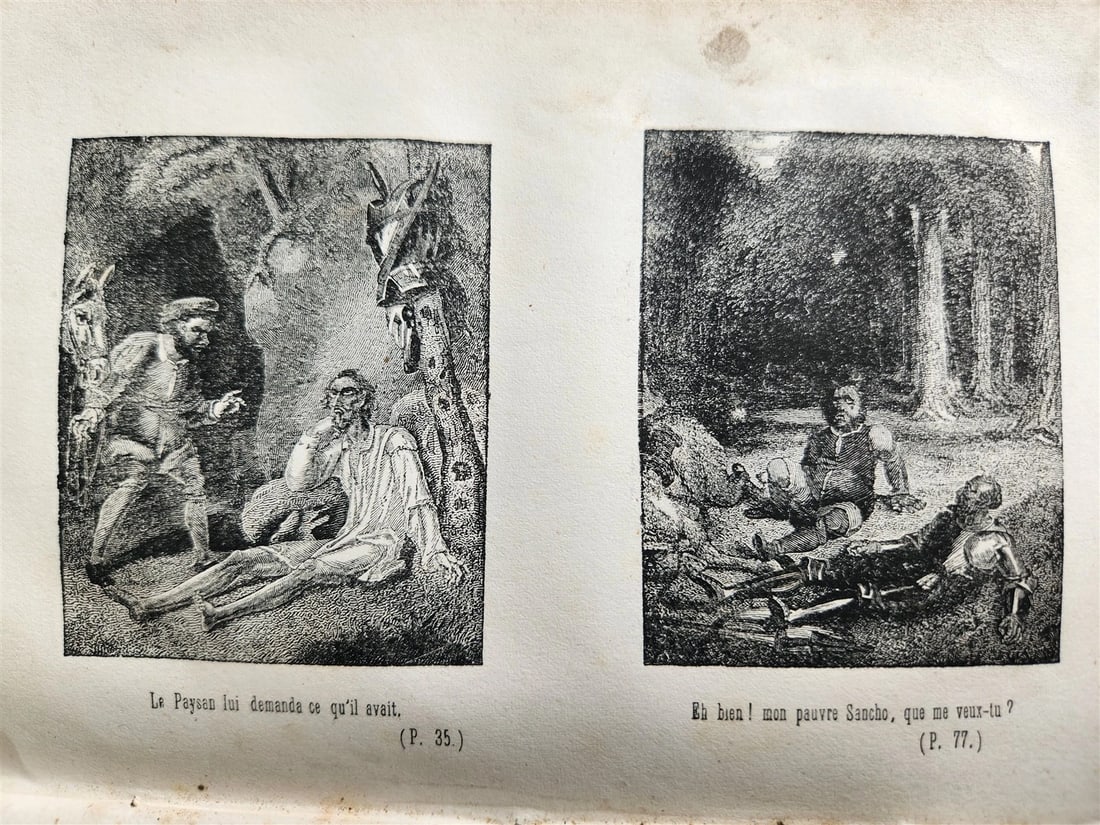 1852 LE DON QUICHOTTE de Cervantes by Paul Jouhanneaud antique ILLUSTRATED - 9