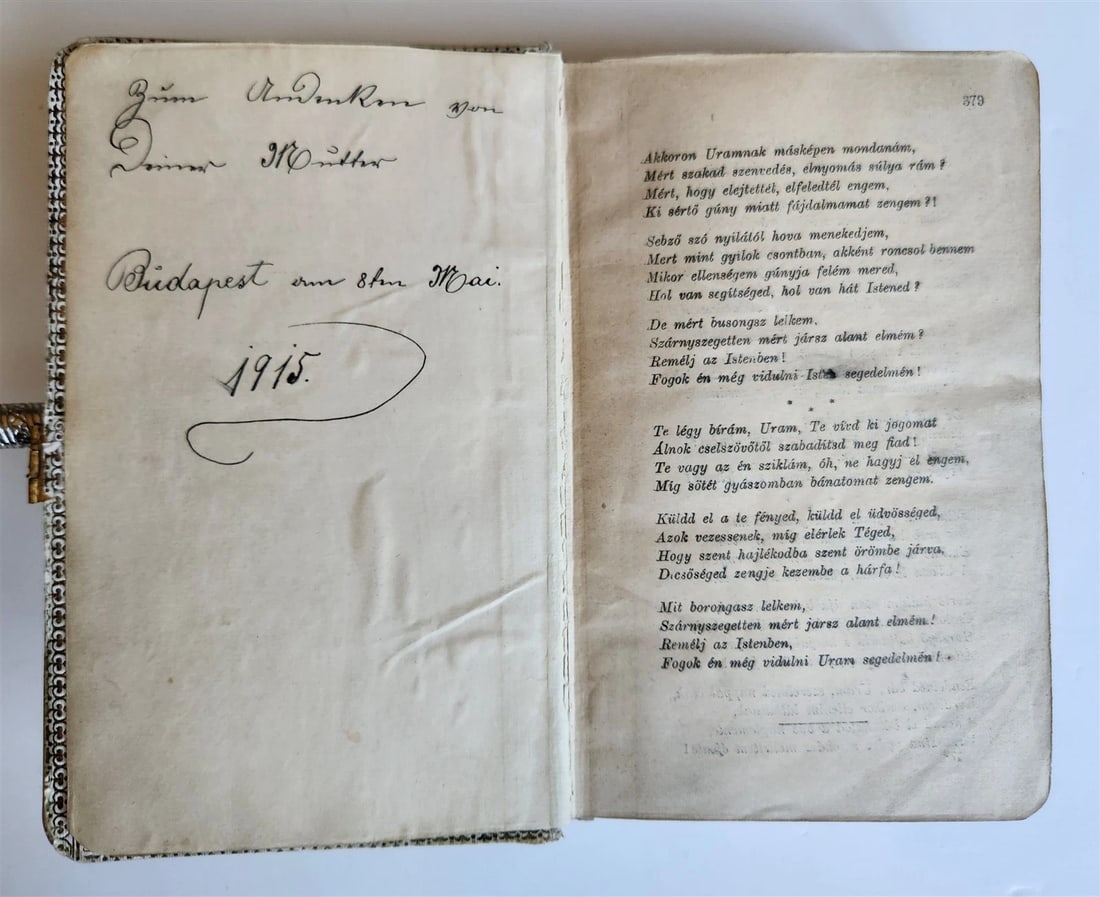 1911 JEWISH PRAYER BOOK SIDDUR antique BINDING w/ MOTHER OF PEARL DECORATION - 11