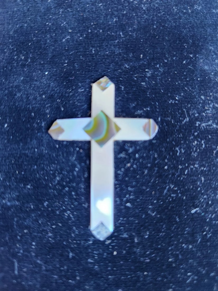 1900s GERMAN HYMNAL antique VELVET BINDING w/ MOTHER OF PEARL DECORATION - 3