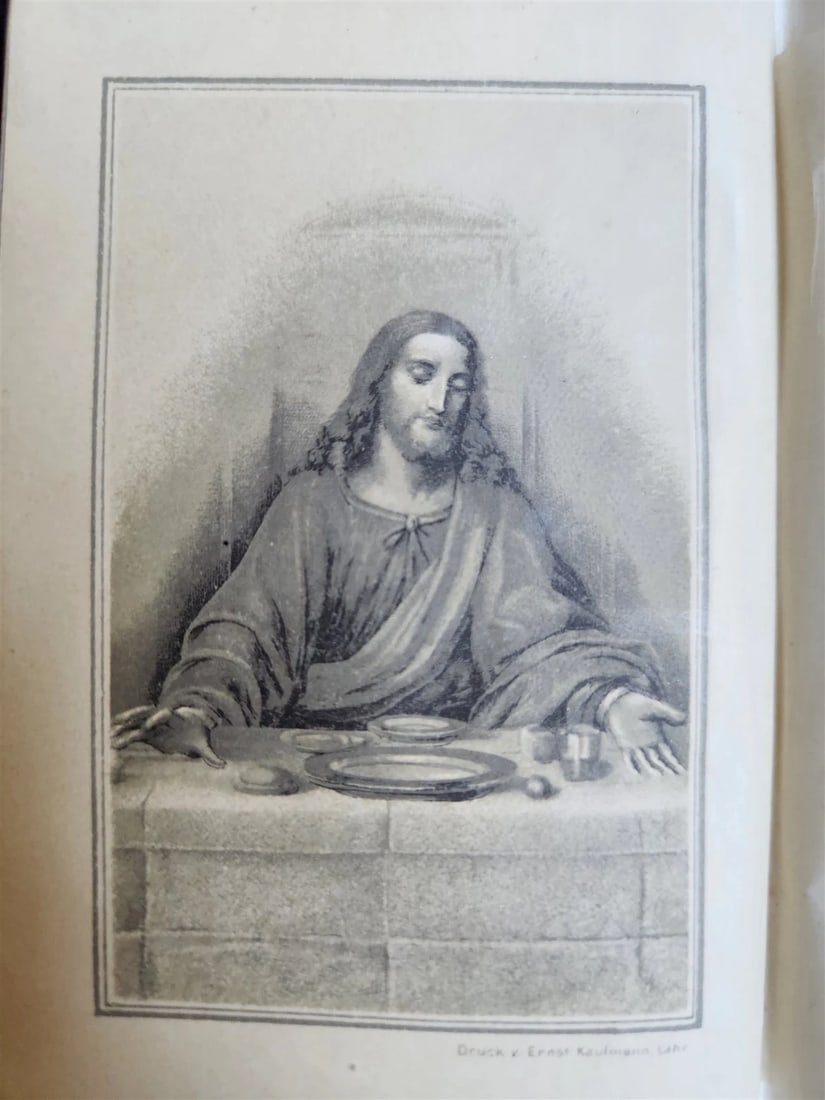 1900s GERMAN HYMNAL antique VELVET BINDING w/ MOTHER OF PEARL DECORATION - 9