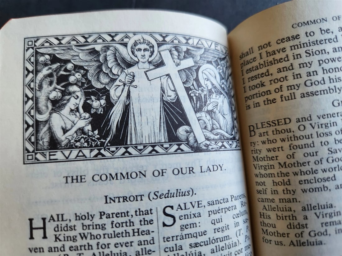 1959 ROMAN MISSAL antique w/ MOTHER-OF-PEARL BINDING - 12