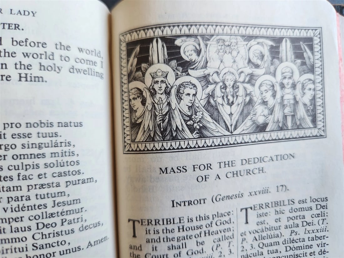 1959 ROMAN MISSAL antique w/ MOTHER-OF-PEARL BINDING - 13