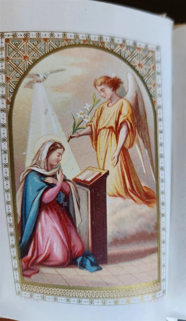 1872 PRAYER BOOK in FRENCH antique CARVED BONE BINDING - PAROISSIEN ROMAIN - 7