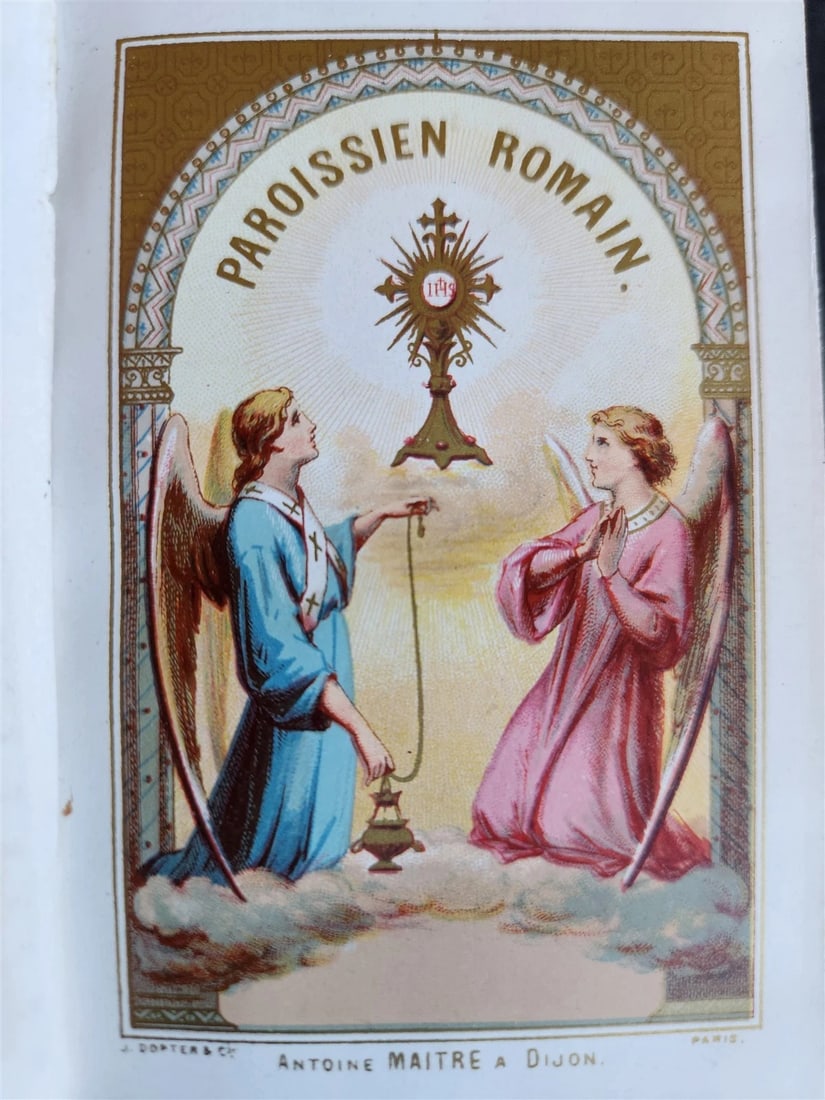 1872 PRAYER BOOK in FRENCH antique CARVED BONE BINDING - PAROISSIEN ROMAIN - 8