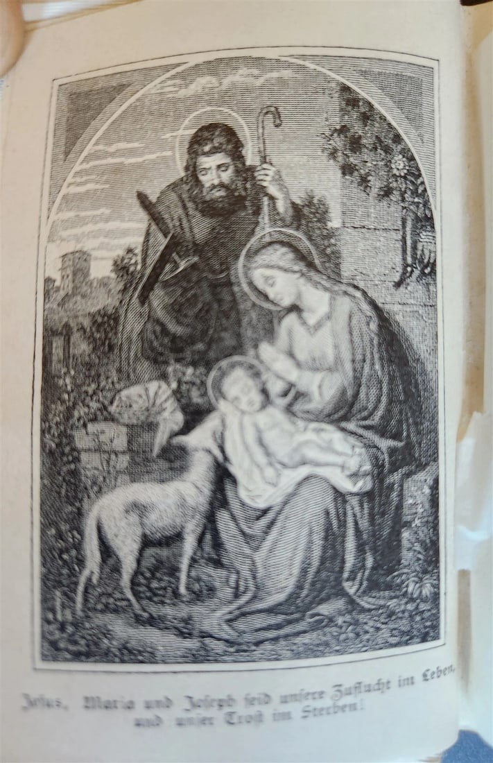 1880s PRAYER BOOK in GERMAN antique FINE BINDING w/ APPLIED BRASS CROSS - 6