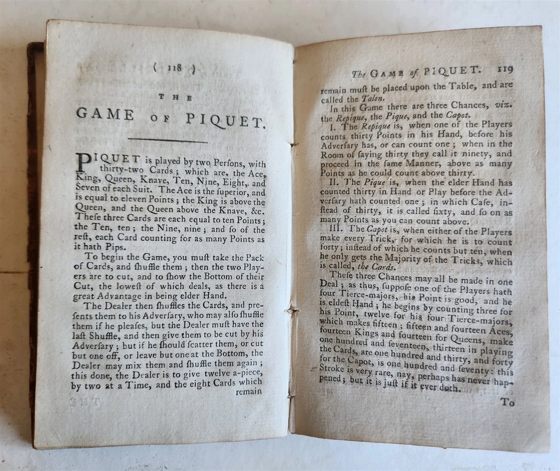 1786 HOYLE'S GAMES IMPROVED antique in ENGLISH - 5