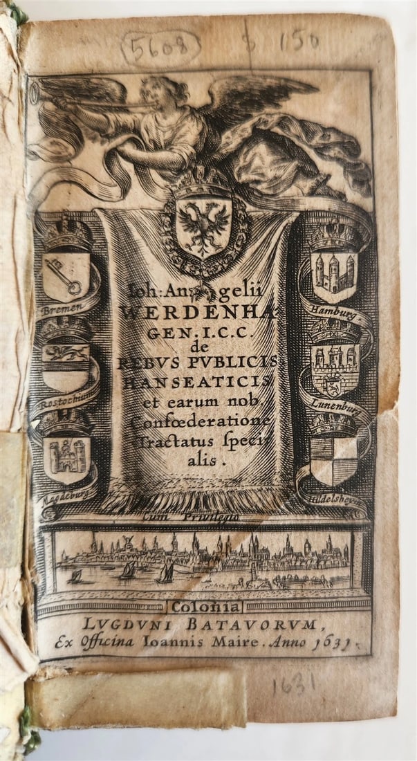 1631 DE REBUS PUBLICIS HANSEATICIS antique VELLUM BOUND (1 of 5)