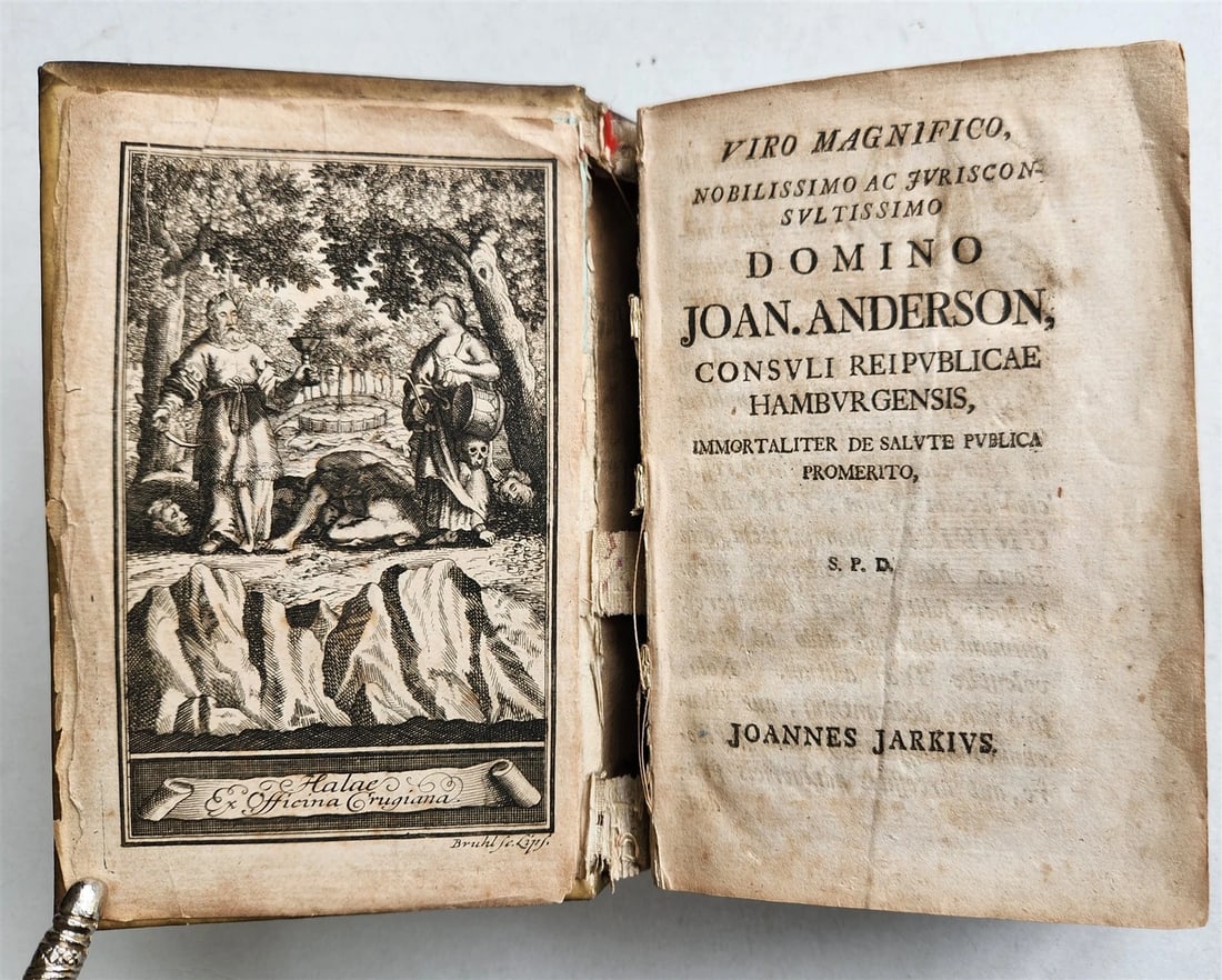 1728 MYTHOLOGY ILLUSTRATED GERMAN GODS ANTIQUE vellum bound - 2