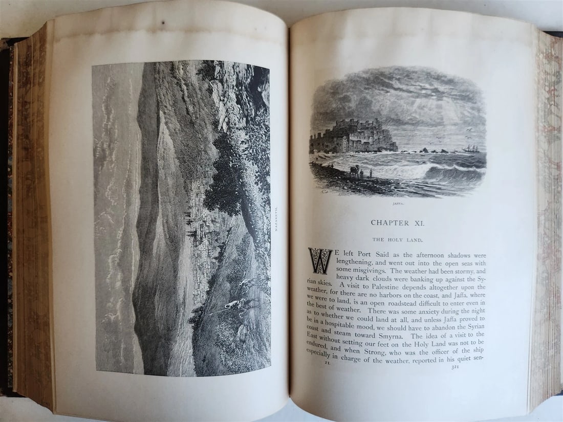 1879 AROUND THE WORLD with GENERAL GRANT 2 VOLUMES antique ILLUSTRATED - 10