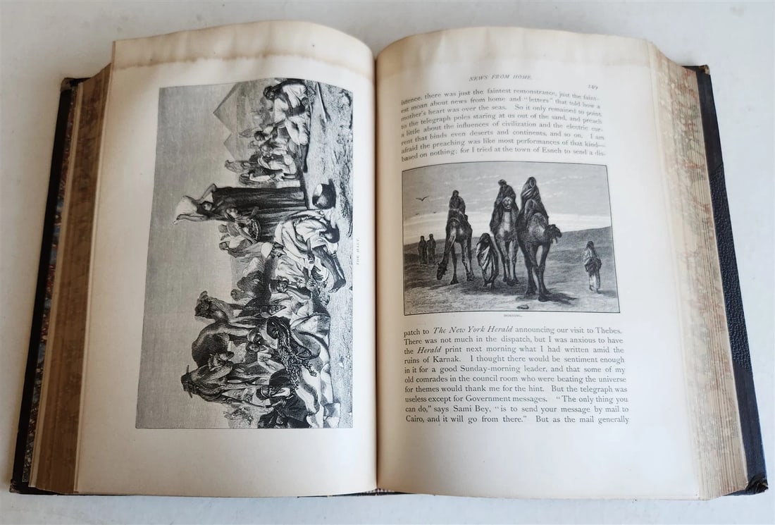 1879 AROUND THE WORLD with GENERAL GRANT 2 VOLUMES antique ILLUSTRATED - 14