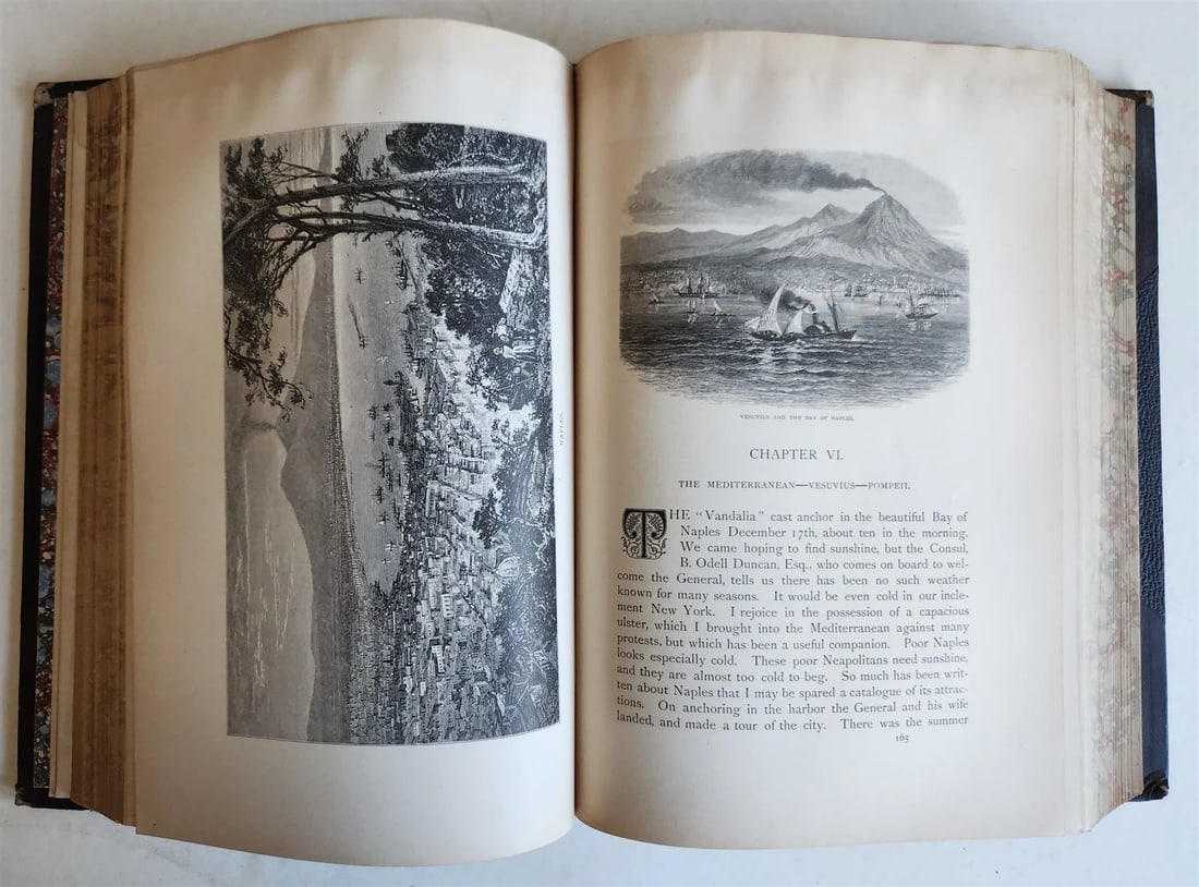 1879 AROUND THE WORLD with GENERAL GRANT 2 VOLUMES antique ILLUSTRATED - 15