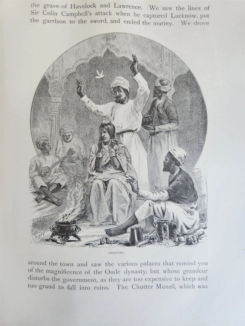 1879 AROUND THE WORLD with GENERAL GRANT 2 VOLUMES antique ILLUSTRATED - 18
