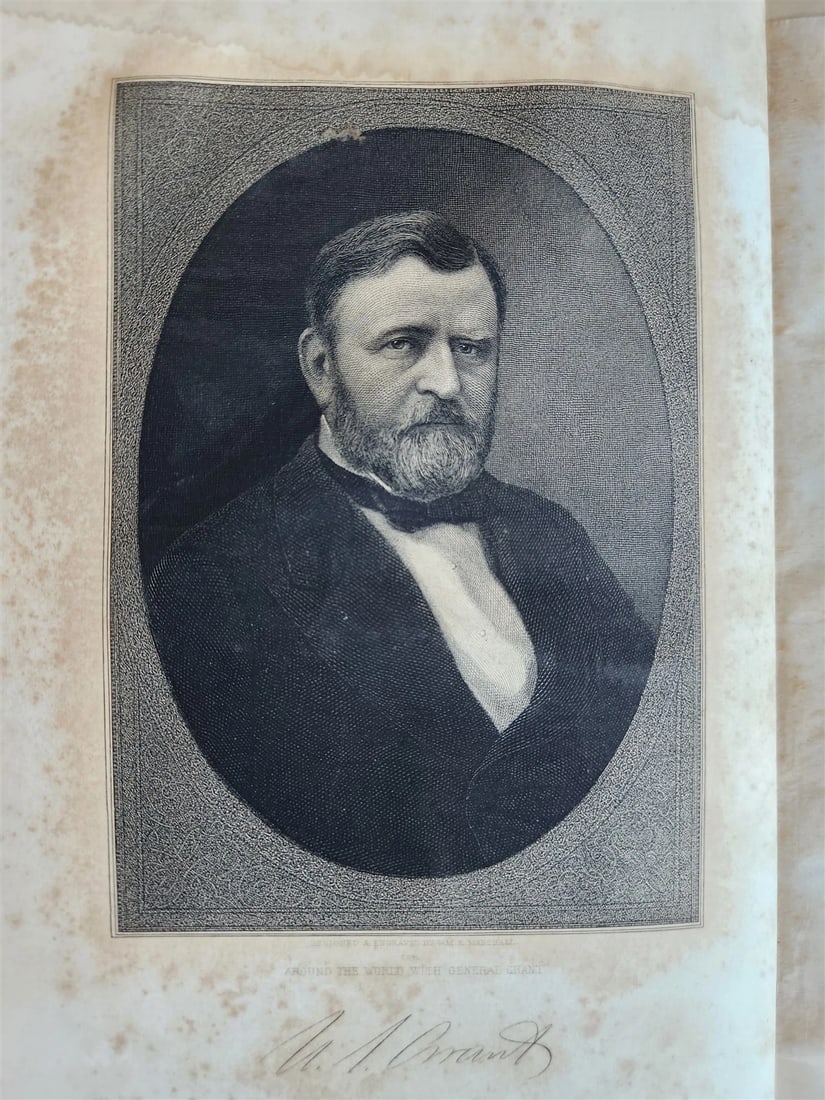 1879 AROUND THE WORLD with GENERAL GRANT 2 VOLUMES antique ILLUSTRATED - 4