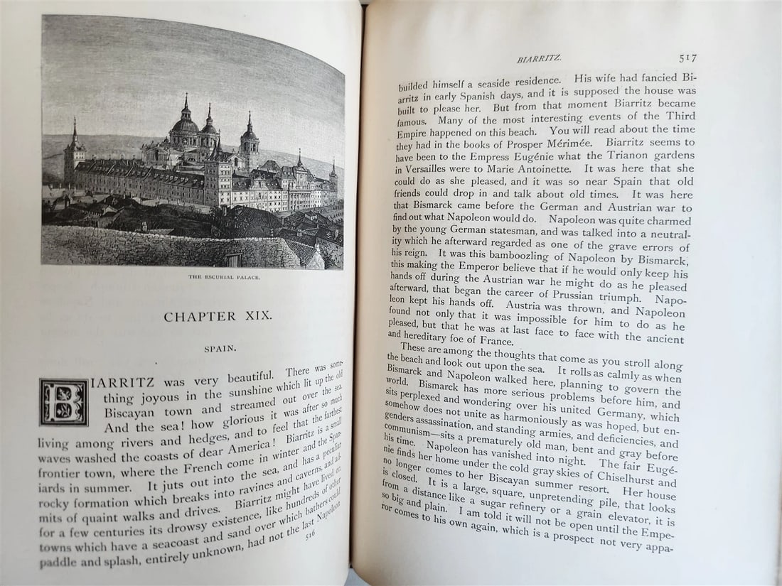 1879 AROUND THE WORLD with GENERAL GRANT 2 VOLUMES antique ILLUSTRATED - 5