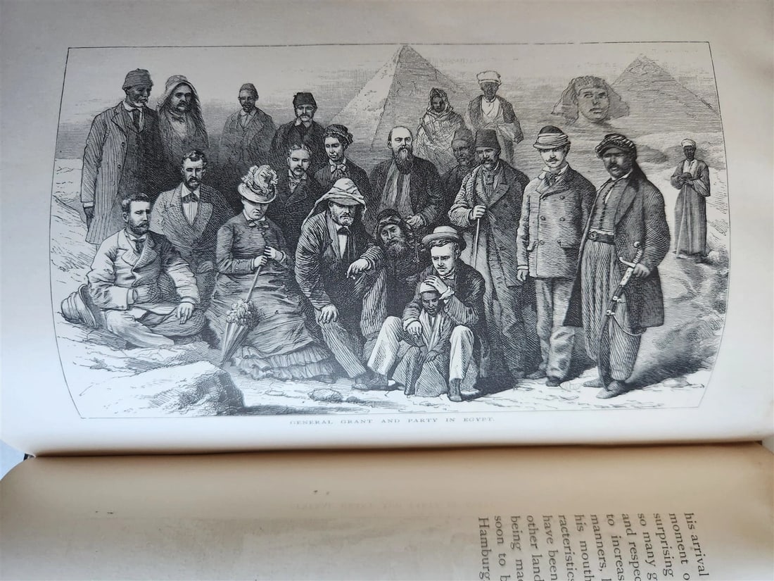 1879 AROUND THE WORLD with GENERAL GRANT 2 VOLUMES antique ILLUSTRATED - 8