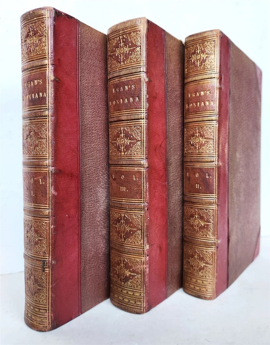 1821 BOXINIANA SKETCHES of ANCIENT & MODERN PUGILIST 3 VOLS antique ILLUSTRATED - 2