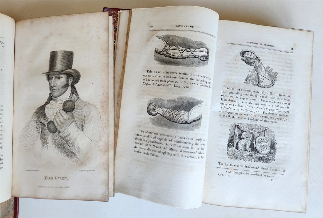 1821 BOXINIANA SKETCHES of ANCIENT & MODERN PUGILIST 3 VOLS antique ILLUSTRATED - 3